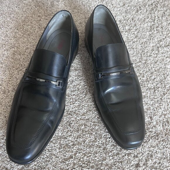 Hugo Boss Timeless Black Leather Bit Loafers | Classic Dress Shoes SZ 10.5 - Picture 1 of 10